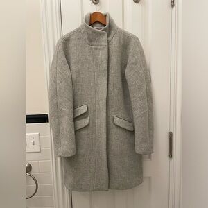 J. Crew Cocoon Coat Italian Stadium-Cloth Wool Blend in Heather Grey Size 4